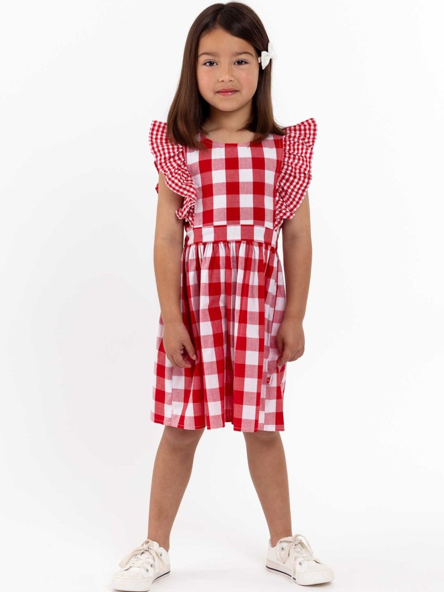 Girl'S Summer Clothes Red Check | Red Check Jayne Dress