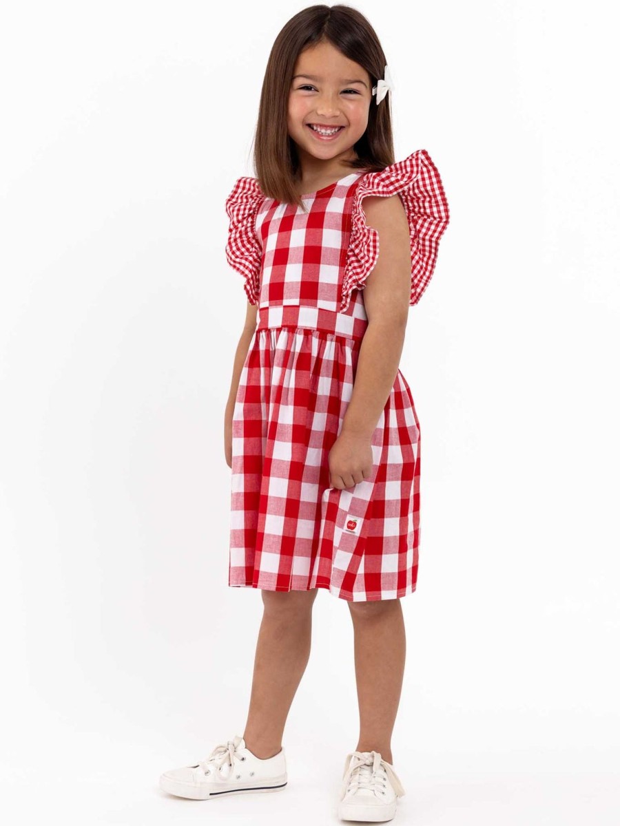 Girl'S Summer Clothes Red Check | Red Check Jayne Dress