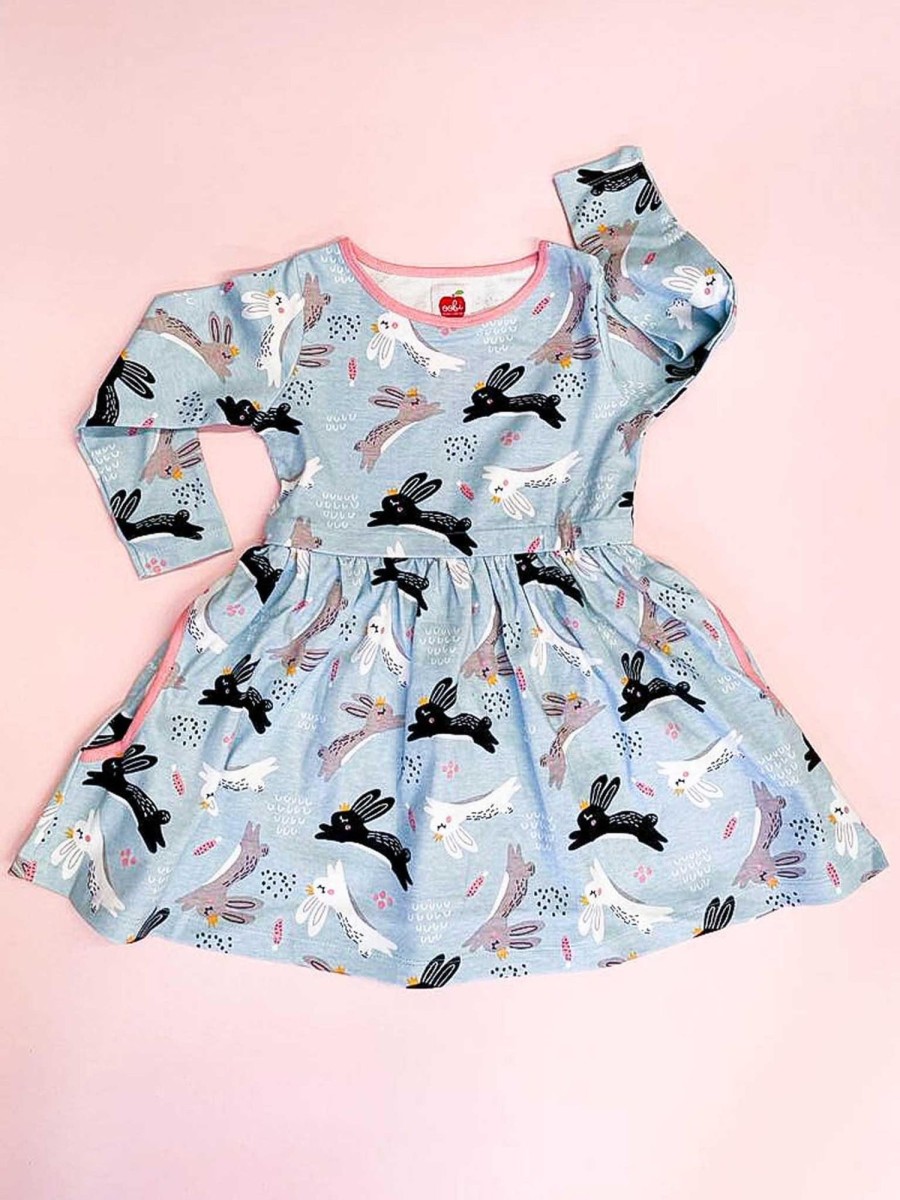 Girl'S Winter Clothes Blue Rabbit | Elsa Jersey Bunny Dress