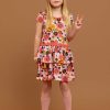 Girl'S Summer Clothes Retro Flower | Honey 1960S Flower Tiered Jersey Dress