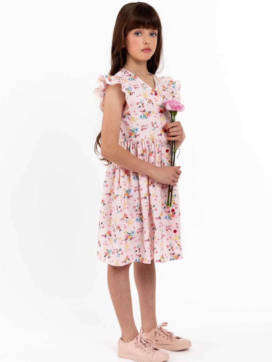 Girl'S Summer Clothes Pink Flowers | Vintage Pink Floral Madison Dress