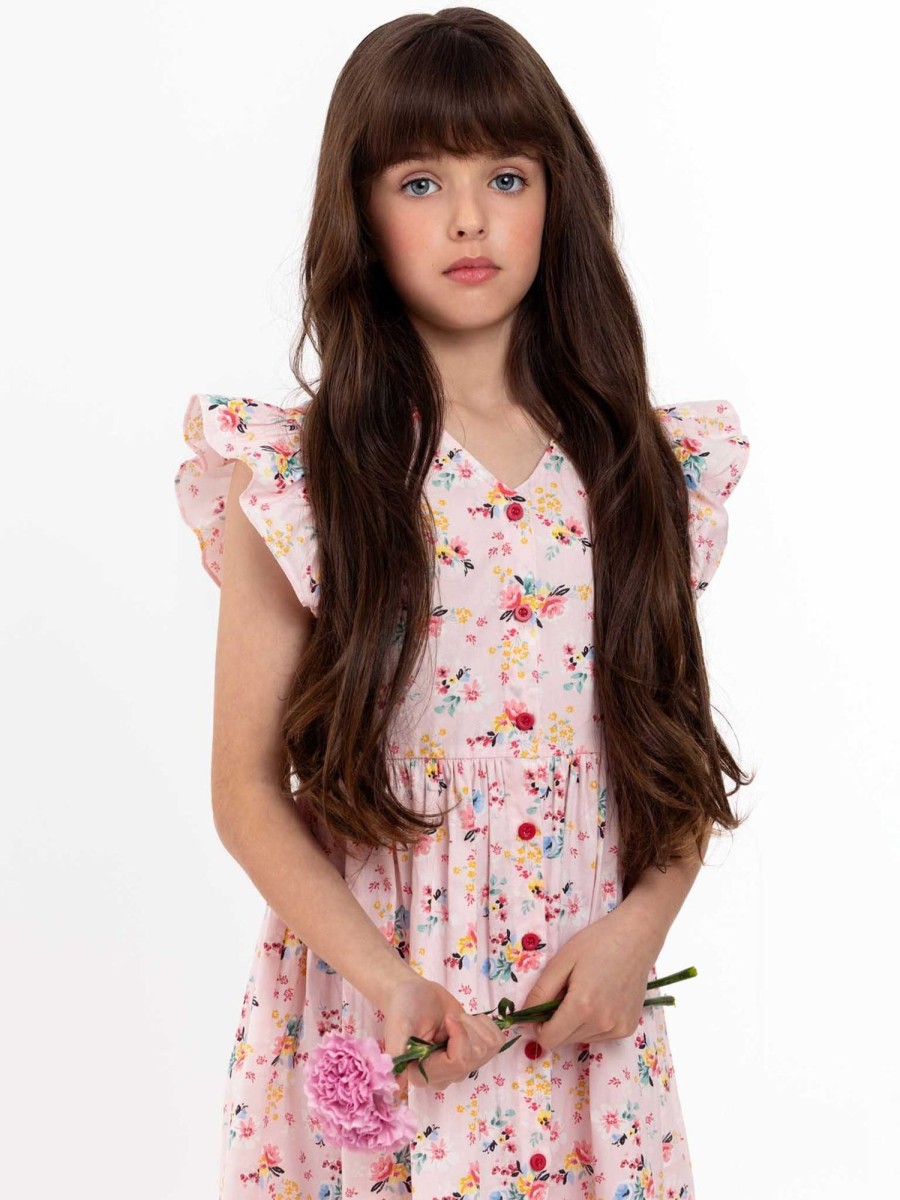 Girl'S Summer Clothes Pink Flowers | Vintage Pink Floral Madison Dress