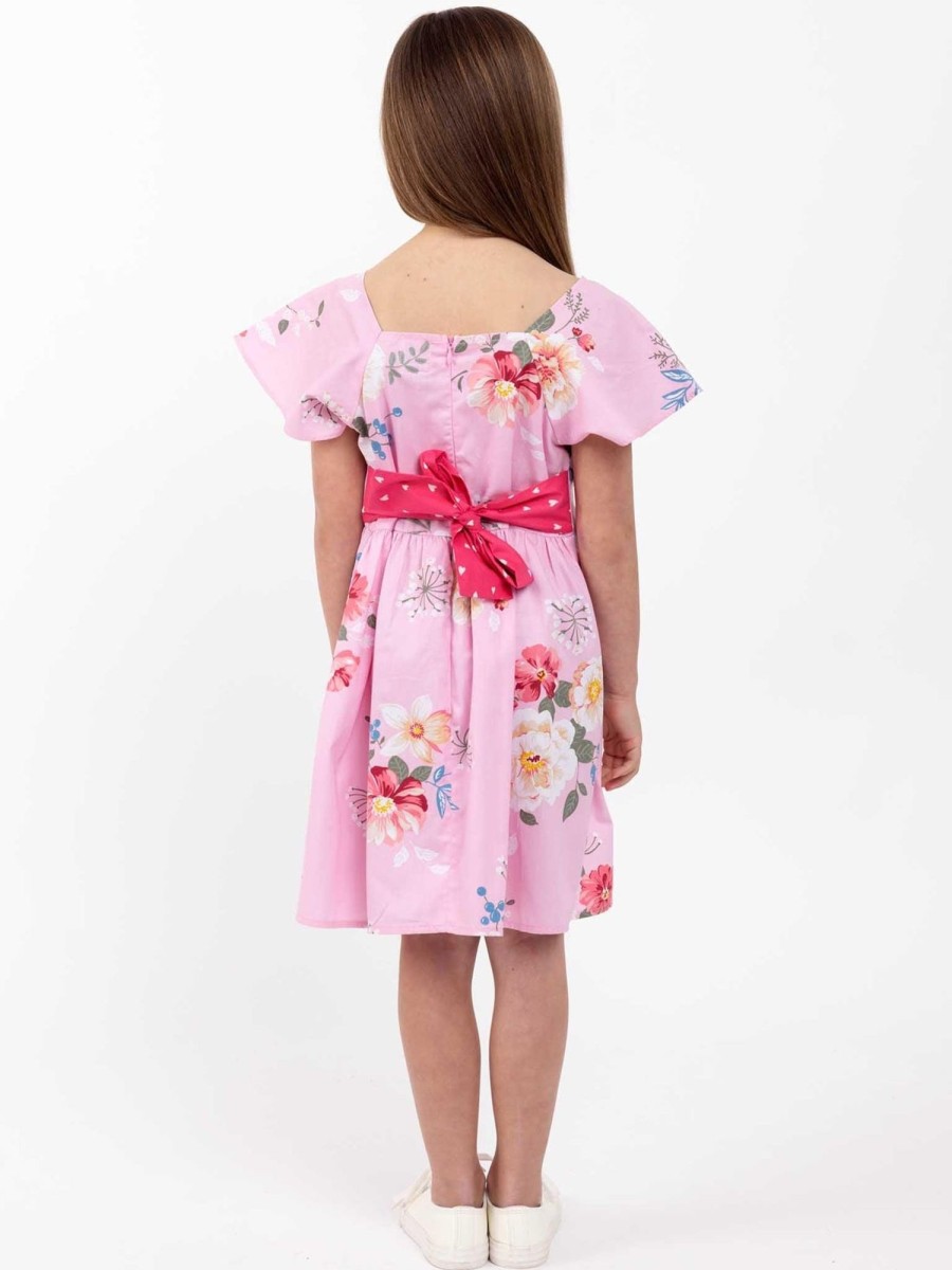 Girl'S Summer Clothes Pink Floral | Amity Dress Pink Floral