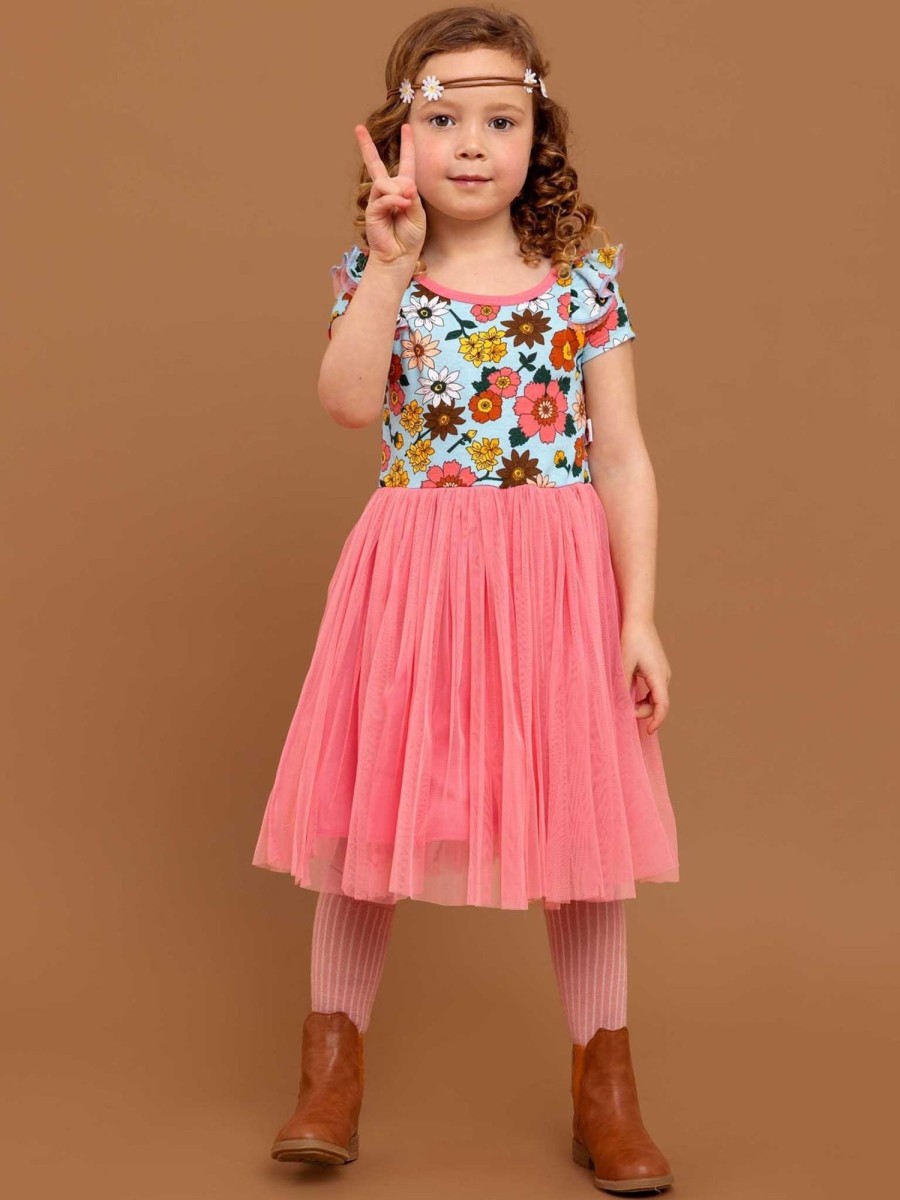 Girl'S Summer Clothes Retro Flower | Ariel Sky 1960S Flower Dress