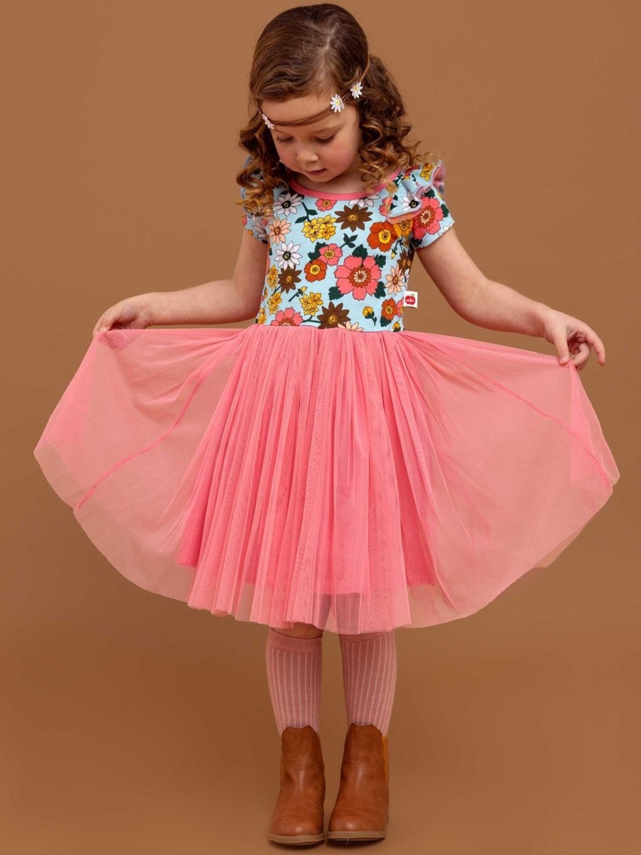 Girl'S Summer Clothes Retro Flower | Ariel Sky 1960S Flower Dress