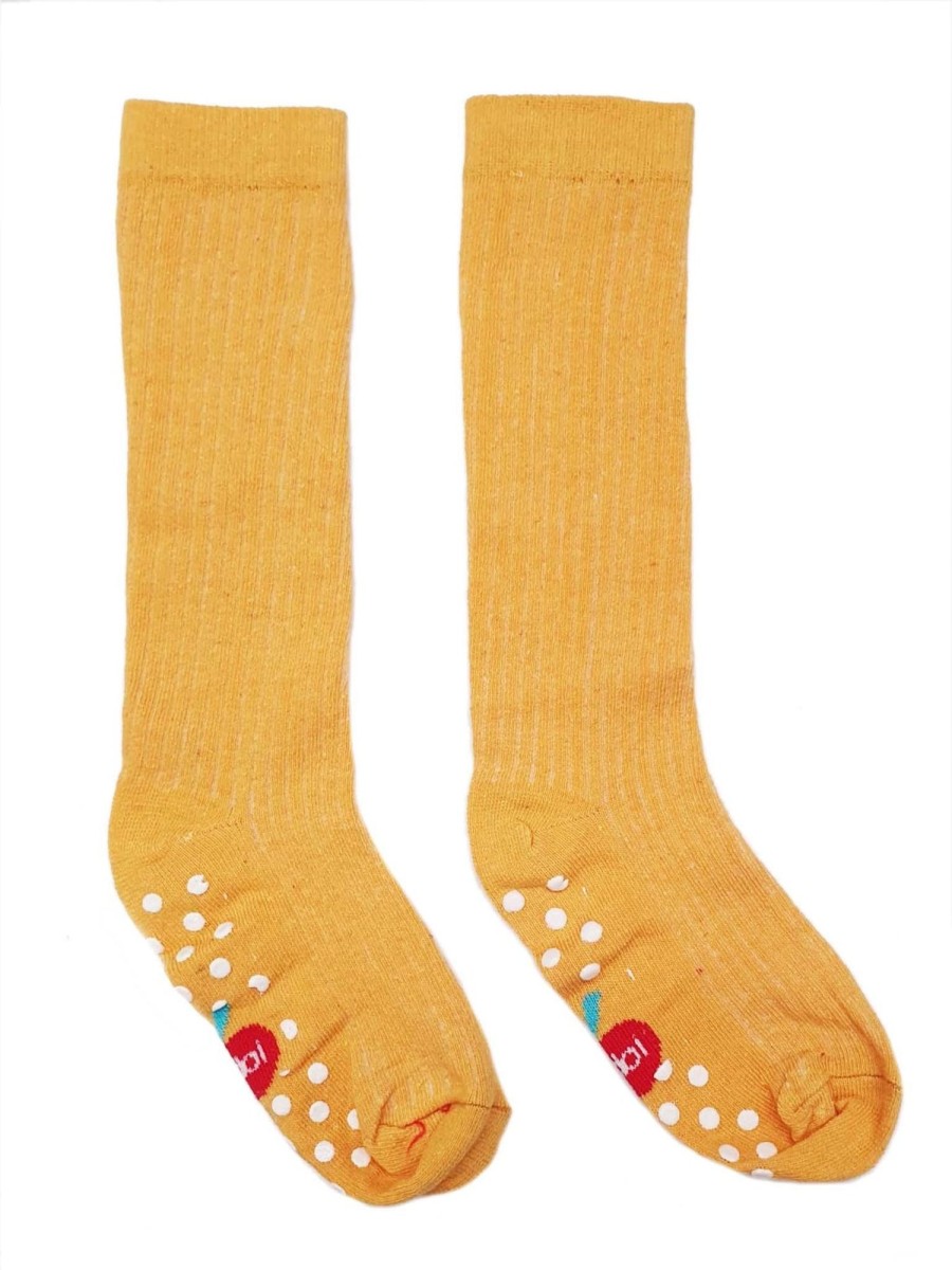 Socks And Tights Essentials | Mustard Knee High Socks With Grippy Soles