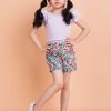 Girl'S Summer Clothes Blue Multifloral | Marnie Blue Forest Flower Shorts