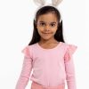 Girl'S Winter Clothes Essentials | Perfectly Imperfect Lace Shoulder Tee Primrose Pink