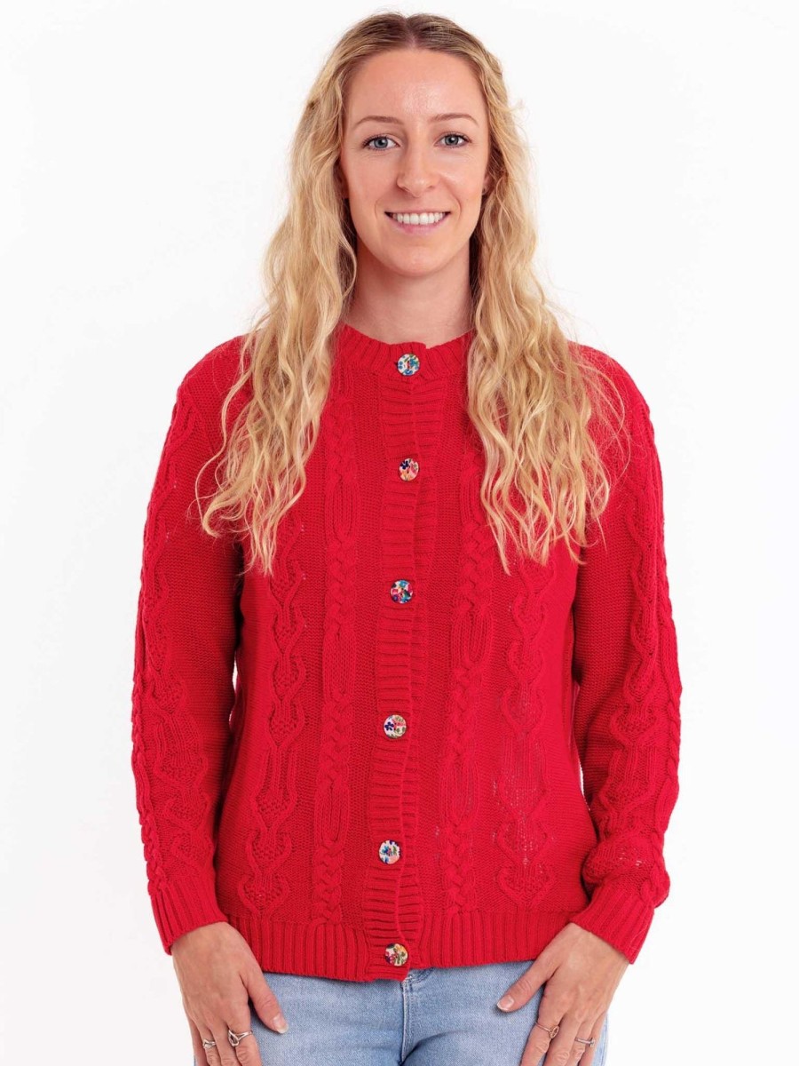 Tween, Mum & Me Knitwear | Women'S Willow Red Cardigan