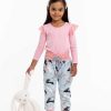 Girl'S Winter Clothes Blue Rabbit | Charlie Bunny Print Pants